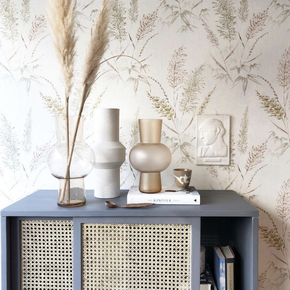 Styled planters and decorative accents