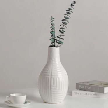 White Ceramic Vase for Modern Home Decor